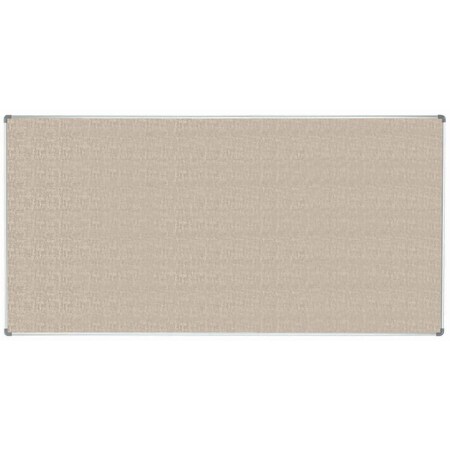 Aarco Burlap-Weave Vinyl Bulletin Board with Euroframe Design 48"x96" Driftwood ERV4896837